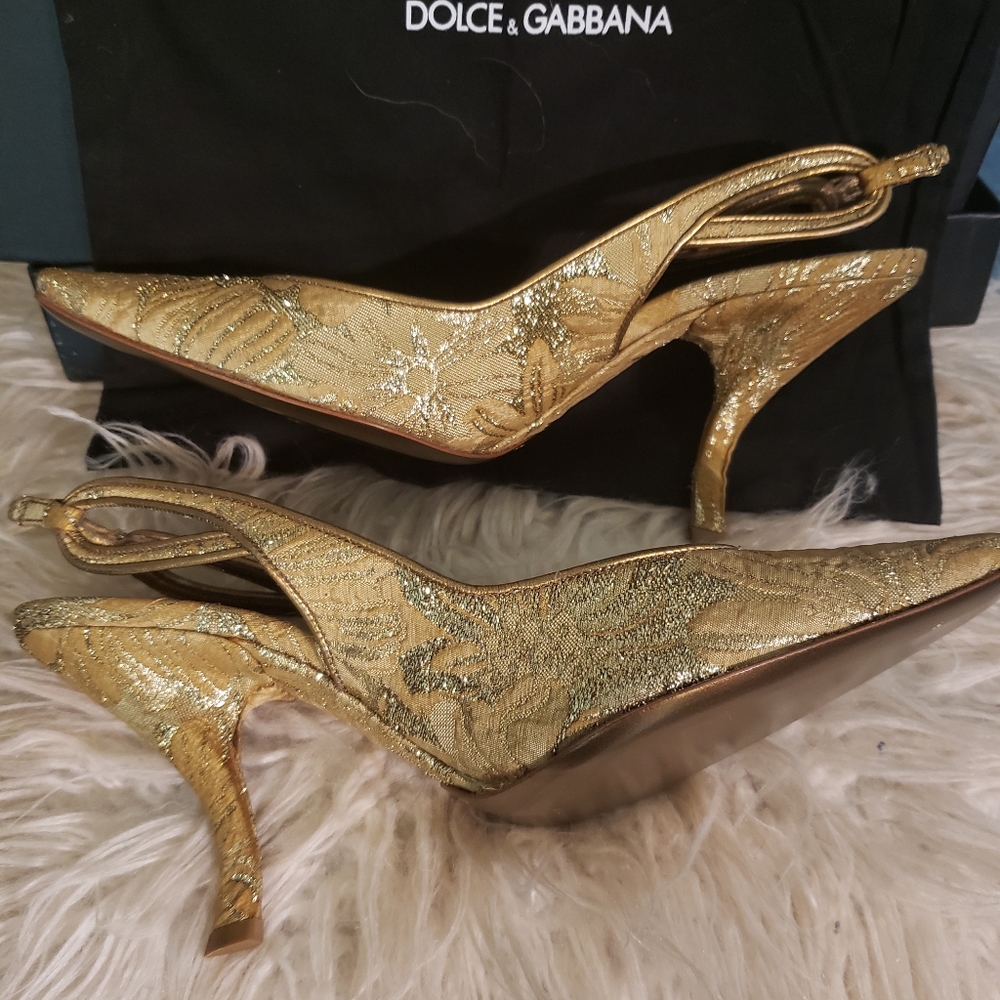 Dolce & Gabbana vintage slingback brocade pumps